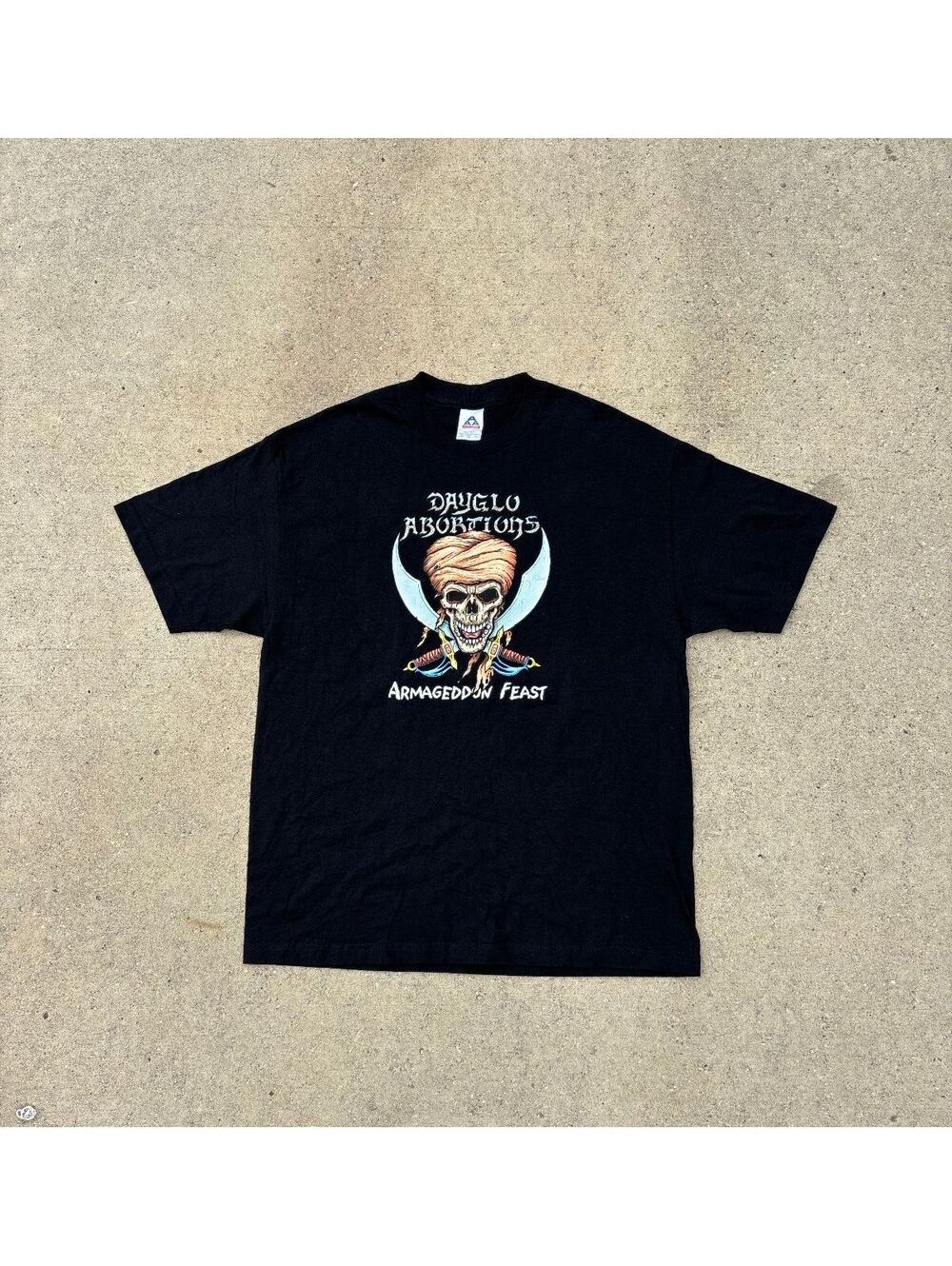 Dayglo Abortions Armageddon Feast Black Graphic T-Shirt XL
